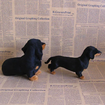Așezat Teckel Câine Jucării De Pluș Realiste De Simulare Negru Câine Jucărie De Pluș Pentru Copii Cadouri Masina Acasa Decor Ornamente