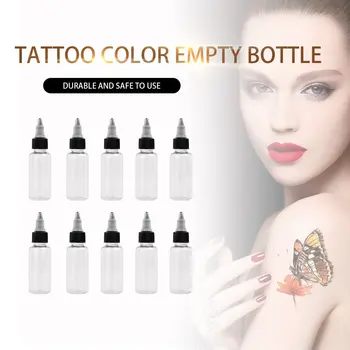 10buc/lot 30ml Plastic Capac Twist Gol Vopsea Sticla Tatuaj Cerneală Pigment Clar Transparent Sticla Non-Spray Tatuare Accesorii