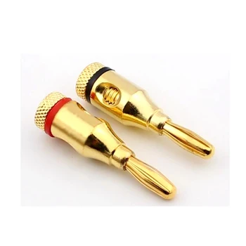 10buc 4mm Placat cu Aur Muzicale Cablu de Sârmă Banana Plug Audio Difuzor Conector Placat Muzicale Vorbitor de Sârmă de Cablu Pin Conector