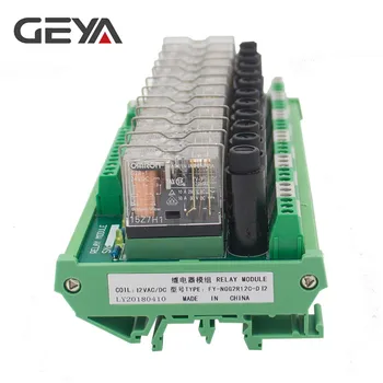 GEYA NGG2R Modular PLC Șină Din Tip 12 Canalului Modul Releu cu Siguranțe de Protecție la AC DC 12V 24V