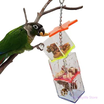 Păsări Papagal Musca Jucărie Acrilice Hexagonale Stele Multi-strat de căutare a hranei Cutie Castron Mediu de Mâncare de Păsări Raft Jucarii Pasăre Consumabile C42