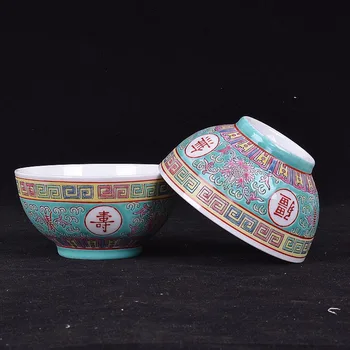 1BUC Jingdezhen Ceramică Castron de Portelan Pictate manual Pastelate Cină Acasă Tacamuri Supa de Orez Boluri pentru Colectia de Arta Cadouri