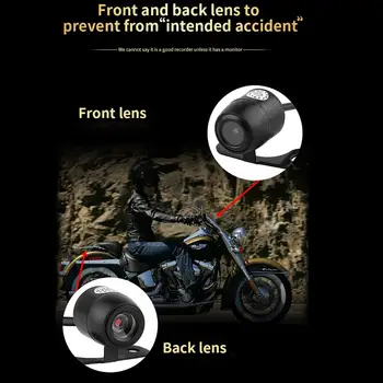 Motocicleta DVR Motocicleta Camera HD 1080P Dublu Obiectiv din Față și din Spate Record de Conducere Viziune de Noapte Vehicul Recorder