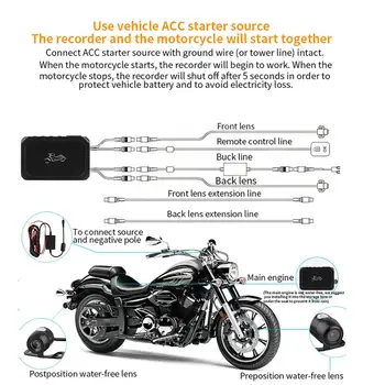 Motocicleta DVR Motocicleta Camera HD 1080P Dublu Obiectiv din Față și din Spate Record de Conducere Viziune de Noapte Vehicul Recorder