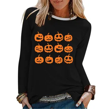 Harajuku Femei Teuri de Moda Femme Tricouri Halloween Imprima O Gât T-shirt cu Maneci Scurte Casual T-shirt Mujer Topuri Plus Dimensiune Negru
