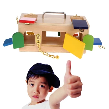 Montessori Colorate Blocare Cutie de copii pentru Copii de Învățământ de Formare Jucării Lungime De Blocare Cutie 32*13.5*12.5 cm jucarii pentru Copii cadouri