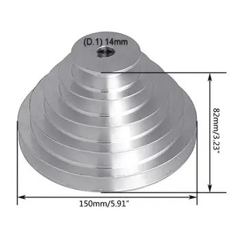 Aluminiu Tip 5, Pas Pagoda Pulley Roată de 150mm Diametru Exterior 14mm la 28mm Teava in forma de V al Curelei de Distribuție