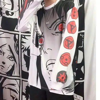 Noul Anime NARUTO Sasuke Uchiha Costume Cosplay Sharingan Bumbac T-shirt Copil Adult Tee Tricou Top