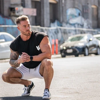 2020 Moda respirabil Bărbați Mânecă Scurtă T-Shirt Strâns de Fitness de Funcționare Camasa Slim Fit Rapidă de uscare Tricouri bumbac Tee Topuri