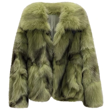 2019 Femei Haină de Blană Cald Gros de sex Feminin Naturale Blană de Vulpe Geaca de Îmbrăcăminte exterioară haină lungă transport gratuit Europeană de blană de vulpe