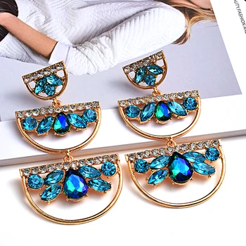 Design Nou, Mult Metal Colorat Arunca Cercei De Cristal De Înaltă Calitate Moda Bijuterii Pietre Accesorii Pentru Femei En-Gros