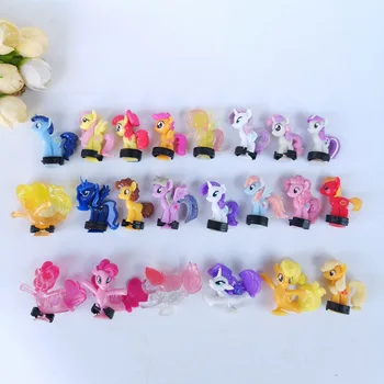 50pcs/lot Little Pony Figurine de Desene animate Jucarii pentru Fete de Colectare din Plastic PVC Curcubeu Ou Mașină de Jucărie Decor de Crăciun Cadouri