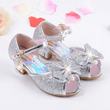 Fata De Anna, Elsa Printesa Sandale Pantofi Cenusareasa Cristal Luminos Diamant Etapă Spectacol De Dans Pentru Copii Sandale Pantofi Albastru/De Aur