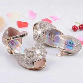 Fata De Anna, Elsa Printesa Sandale Pantofi Cenusareasa Cristal Luminos Diamant Etapă Spectacol De Dans Pentru Copii Sandale Pantofi Albastru/De Aur