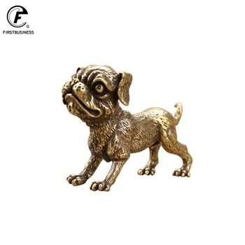 Cupru Câine Figurine In Miniatura Birou Mic Jucărie Ornament Vintage Din Alama, Animale De Companie Sculptura Antic Animal Statuie Decor Meserii