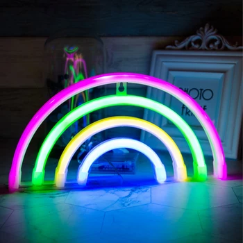5V LED-uri Lumina de Neon Semn Lampă Neon Curcubeu Rozi Petrecere de Nunta de Decorare RGB Lumina de Noapte Decor de Crăciun pentru Crăciun Acasă Ornamente