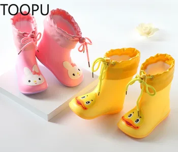 Clasic Pantofi pentru Copii din PVC Cauciuc Copii de Desene animate Pantofi Pantofi de Apă Impermeabil Cizme de Ploaie Fată Copilul Rainboots