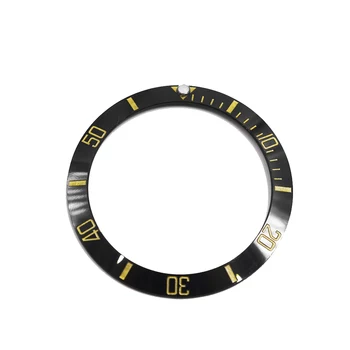 CARLYWET Sus Înlocuire Negru Cu Aur Scrieri Ceramice Ceas Bezel 38mm Introduce făcut pentru Rolex Submariner GMT 40mm 116610 ÎN