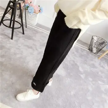 2020 parul liber versiunea coreeană de largă picioare pantaloni femei fete 100 chiloți iarna nouă puncte pantaloni casual
