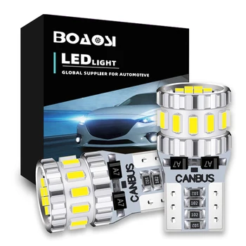 2x W5W LED Becuri LED T10 Canbus 3014 SMD Pentru Parcare Lumini de Poziție Interior Hartă plafoniera 12V Alb Lampă Auto 6500K