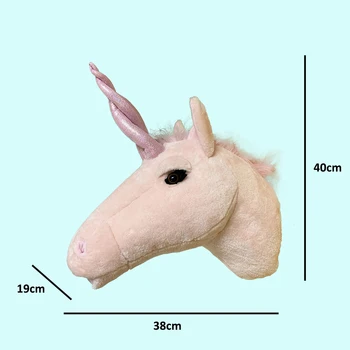 2021 vis unicorn fantisc Roz realiste unicorn cap de animal pentru decor de perete pentru camera de printesa