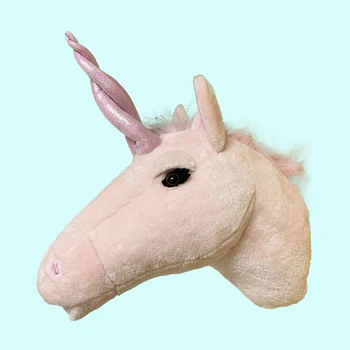 2021 vis unicorn fantisc Roz realiste unicorn cap de animal pentru decor de perete pentru camera de printesa