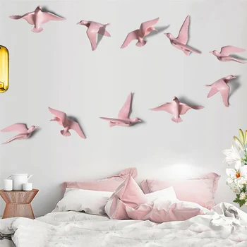 5PCS Europene Rășină Păsări Agățat de Perete Porumbel Meserii Decor Acasă Living, Canapea, TV Fundal 3D Autocolant Perete Ornament de Artă