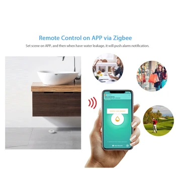 Zigbee Smart Home Senzor De Scurgere A Apei Wireless Inundații Detector De Detectare A Scurgerilor De Apă De Alertă De Nivel De Apă Preaplin De Alarmă Tuya Sma