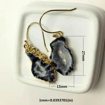 Naturale de Onix Neregulate cuarț cercei Multi Colorate Felie de Agat Piatra de Cristal de BRICOLAJ se Potrivesc farmec jewelrys en-gros