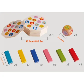 Stivuire blocuri de jucărie din lemn pentru copii turn gramada tabla de sah, joc de colorat jucarii educative pentru copii cadouri
