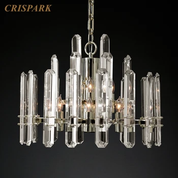 Vintage 3 Niveluri de Cristal Agățat Lampă cu LED-uri Cristal Candelabru de Iluminat Creativitatea Art Deco Interior, iluminat Living Hotel