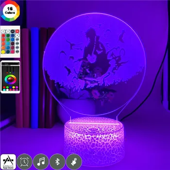 Difuzor Bluetooth Anime lumina Yatagarasu Uchiha Itachi 3d Led Lumina de Noapte Colorata pentru Copii Decorare Dormitor Lampă de Masă