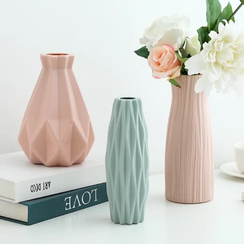 Vaza Plastic Lăptos Imitație Ceramice Ghiveci De Flori Coș De Flori Vaza Decor Acasă Nordic Decor