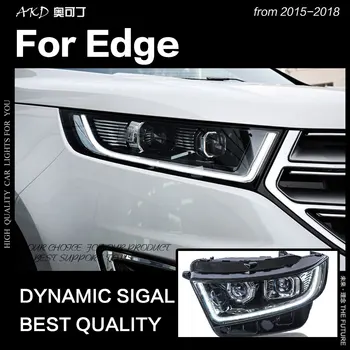 AKD Styling Auto pentru Ford Edge Faruri-2018 New Edge LED Faruri DRL-a Ascuns Capul Lampa Angel Eye Bi Xenon Fascicul Accesorii