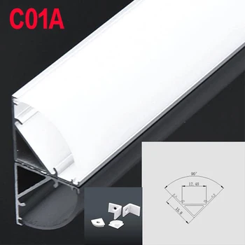C01A 5 Seturi 50cm Lumini LED-uri de Locuințe V Forma de Triunghi Profil de Aluminiu Lăptos Capac Conector Clip Canal pentru Bar LED Lumini