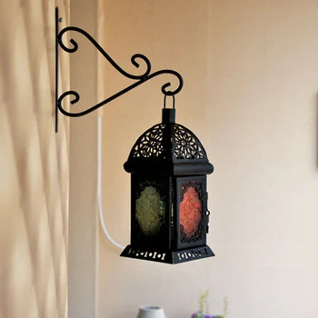 1 buc Stil European Creative din Fier Forjat, Flori Sfeșnic Vânt Lampă de Perete Rack Hook Cârlig pentru Interior Balcon în aer liber Acasă