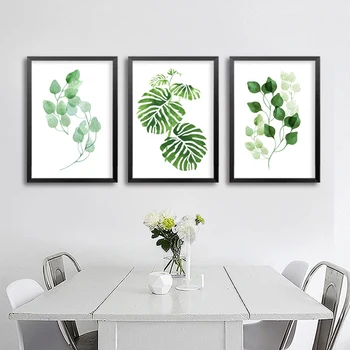 Minimalist Frunze Naturale Tablouri Canvas Verde Nordică, Arta De Perete Imagini, Postere, Printuri Pentru Bucatarie Living Birou Acasă Decor