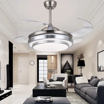 Modern, Simplu ventilator de Tavan lumini cu control de la distanță Acrilice Frunze de Ventilatoare de Tavan lampa led pentru tavan înalt Living ceilingfan