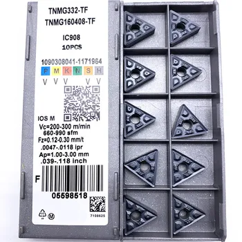 TNMG160408 TF IC907 / IC908 Instrumente de Cotitură Externe Carbură de a introduce TNMG 160408 Strung Instrument tăietor Tokarnyy de cotitură a introduce