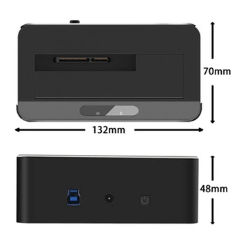 USB 3.0 la SATA Hard Disk Extern Docking Station cu 2-Port Hub și Cititor de Carduri de 3.5 inch HDD SSD UE Plug