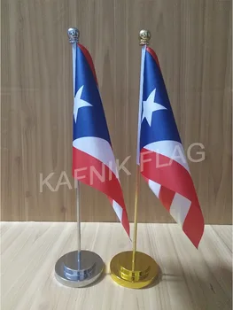 KAFNIK,Puerto Rico masa de Birou de birou de pavilion cu aur sau argint metal catarg de bază 14*21cm steagul țării transport gratuit