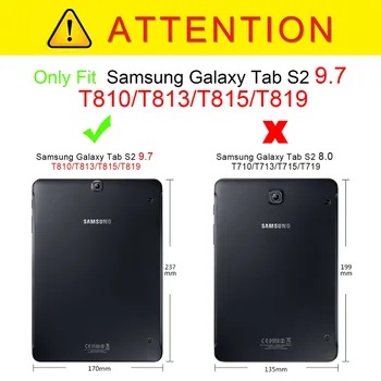 Imprimare Smart PU Piele Caz Pentru Samsung Galaxy Tab S2 9.7 SM-T810/T815/T813/T819 9.7 inch comprimat caz de protecție+film+pen
