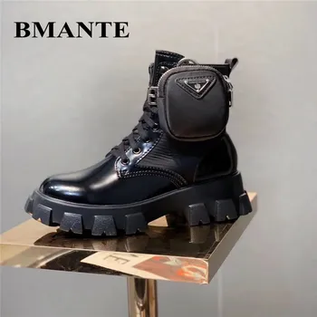 Bmante Cizme Pentru Femei din Piele Bandaj de Geantă de Formatori Adidași 2020 Goth Întuneric Owen Glezna Pantofi Pentru Femei zapatillas hombre