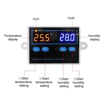 Termostat Digital de Umiditate Controller Ou Incubator 10A Controler de Temperatura