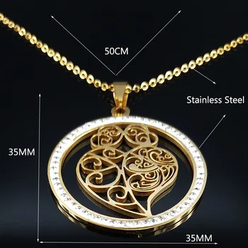 2021 Moda Inima de Cristal din Oțel Inoxidabil Coliere pentru Femei de Aur de Culoare Lanț Colier Bijuterie colares feminino N113S01