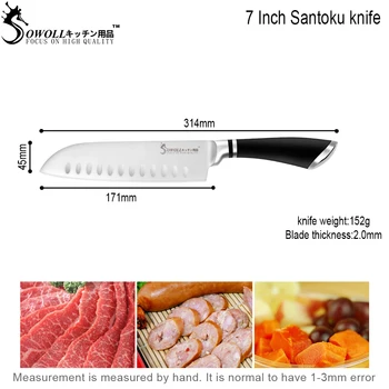 7 Inch Santoku Cuțit De Bucătărie Japoneză Bucătar Profesionist Cuțit Satâr De Carne De Pește File De Somon Sushi Cuțit Din Oțel Inoxidabil Cadou