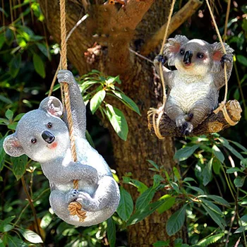 În Aer Liber, Grădinărit Rășină Leagăn Koala, Panda Animal Agățat Ornamente Grădiniță Figurine Meserii Curte Park Villa Decor