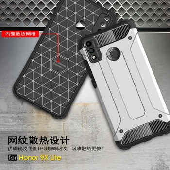 Pentru Huawei Honor 9X Lite Caz Acoperire Onoare 9X Pro Premium Anti-knock Bara Rugged Armor Silicon Înapoi Caz Telefon Onoare 9X Lite