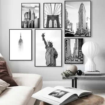 New York City Panza Printuri Statuia Libertății Postere si Printuri de Artă în Alb și Negru Imagini Camera de zi de Decorare Perete Poster