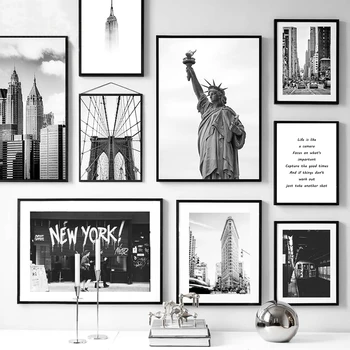 New York City Panza Printuri Statuia Libertății Postere si Printuri de Artă în Alb și Negru Imagini Camera de zi de Decorare Perete Poster